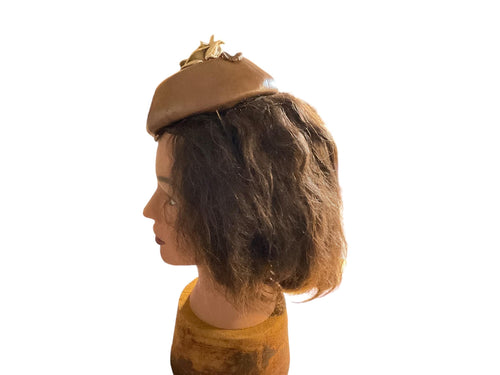 Brown Leather Fascinator