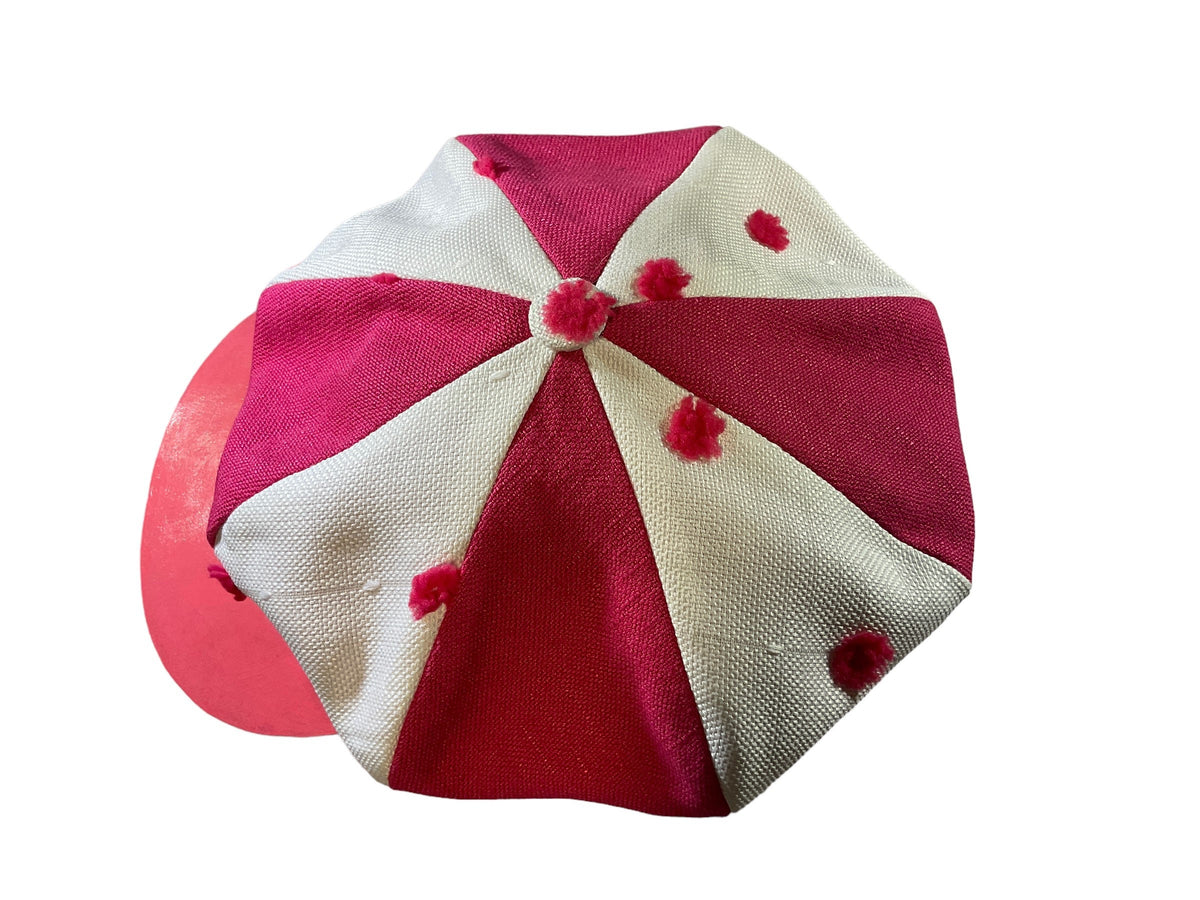 Pink Fuzzy Dot Newsboy