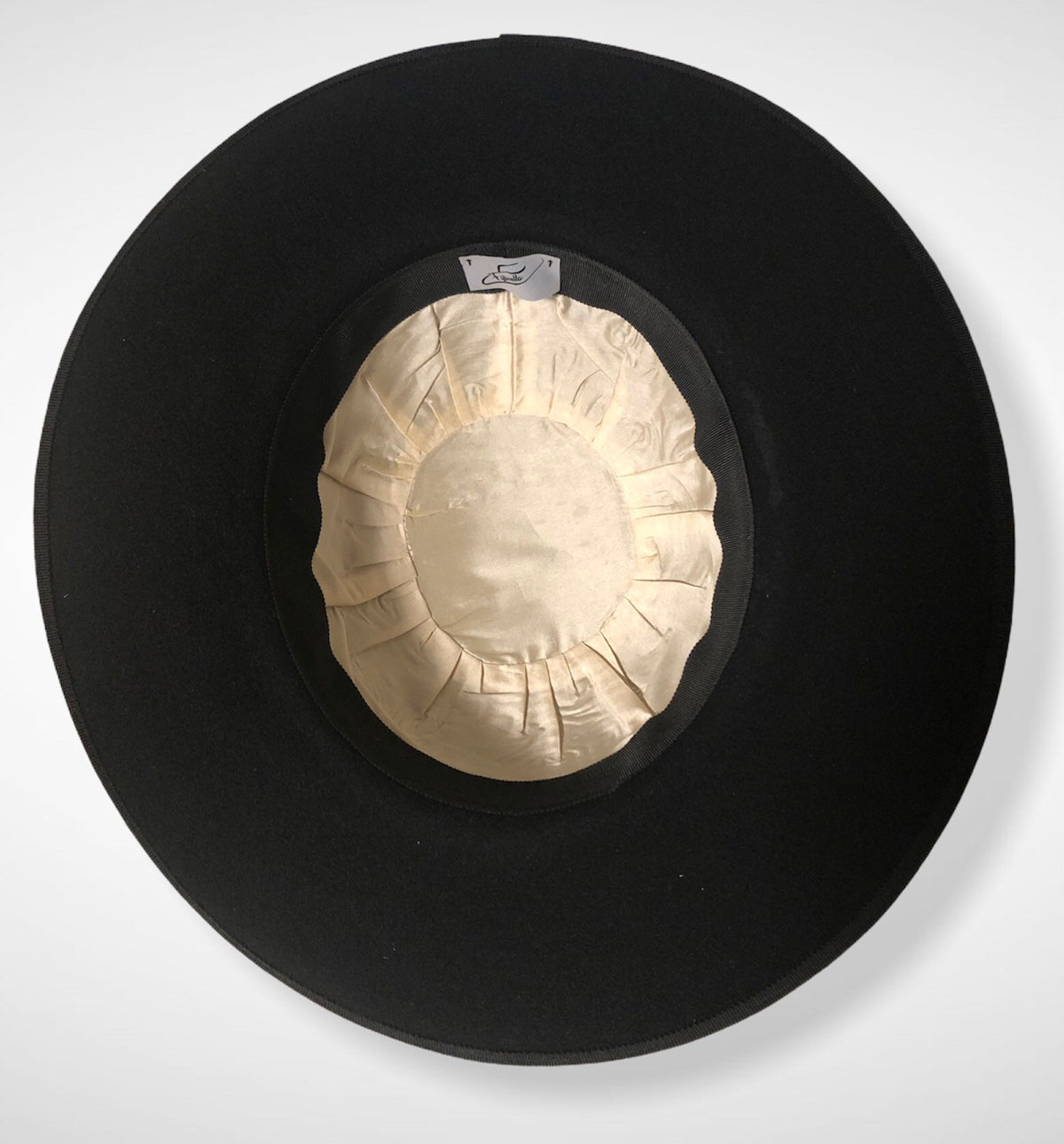 BLACK Wool Felt "Saturno"  Cappello Romano
