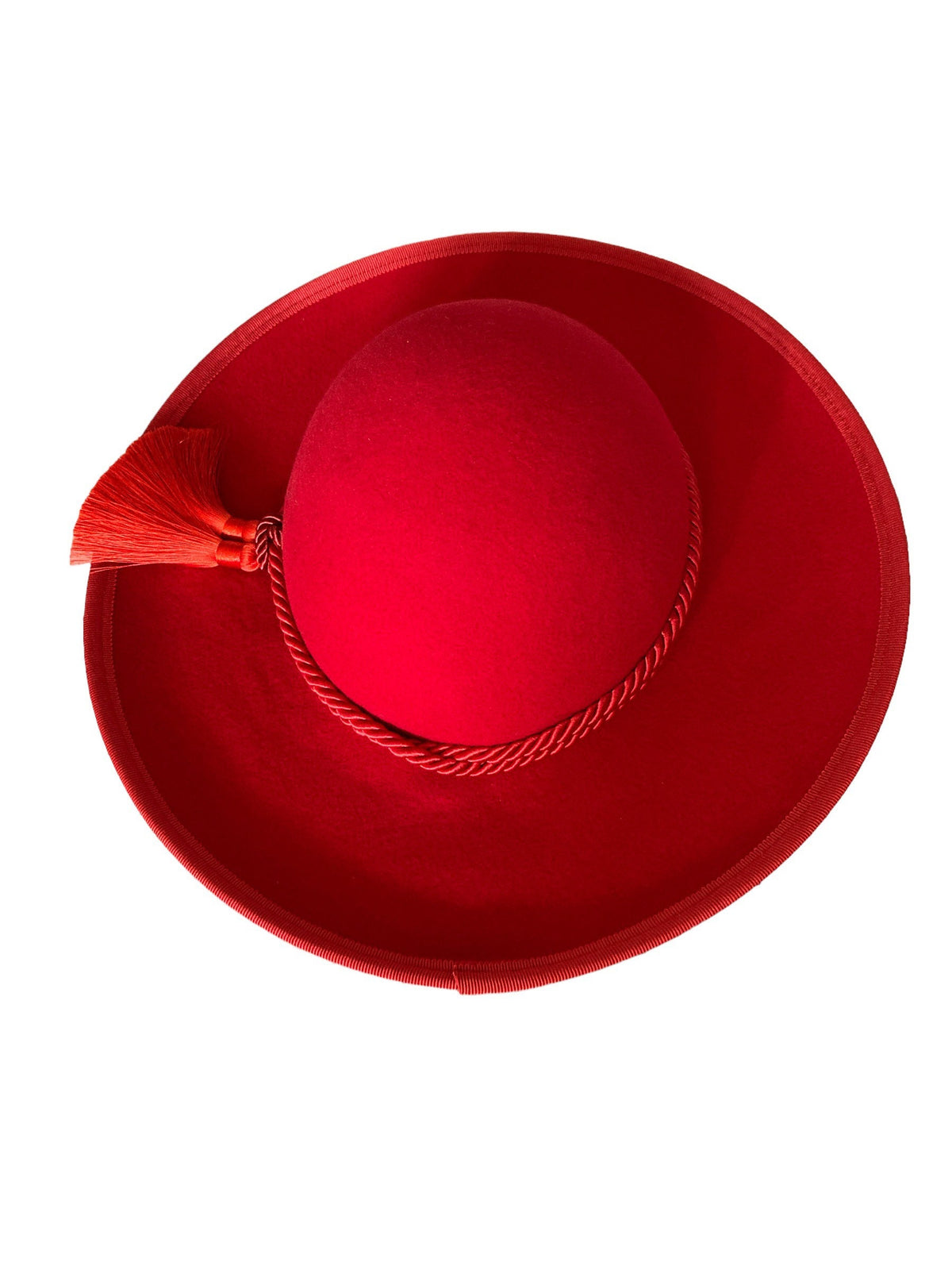 RED Wool Felt Saturno or Cappello Romano