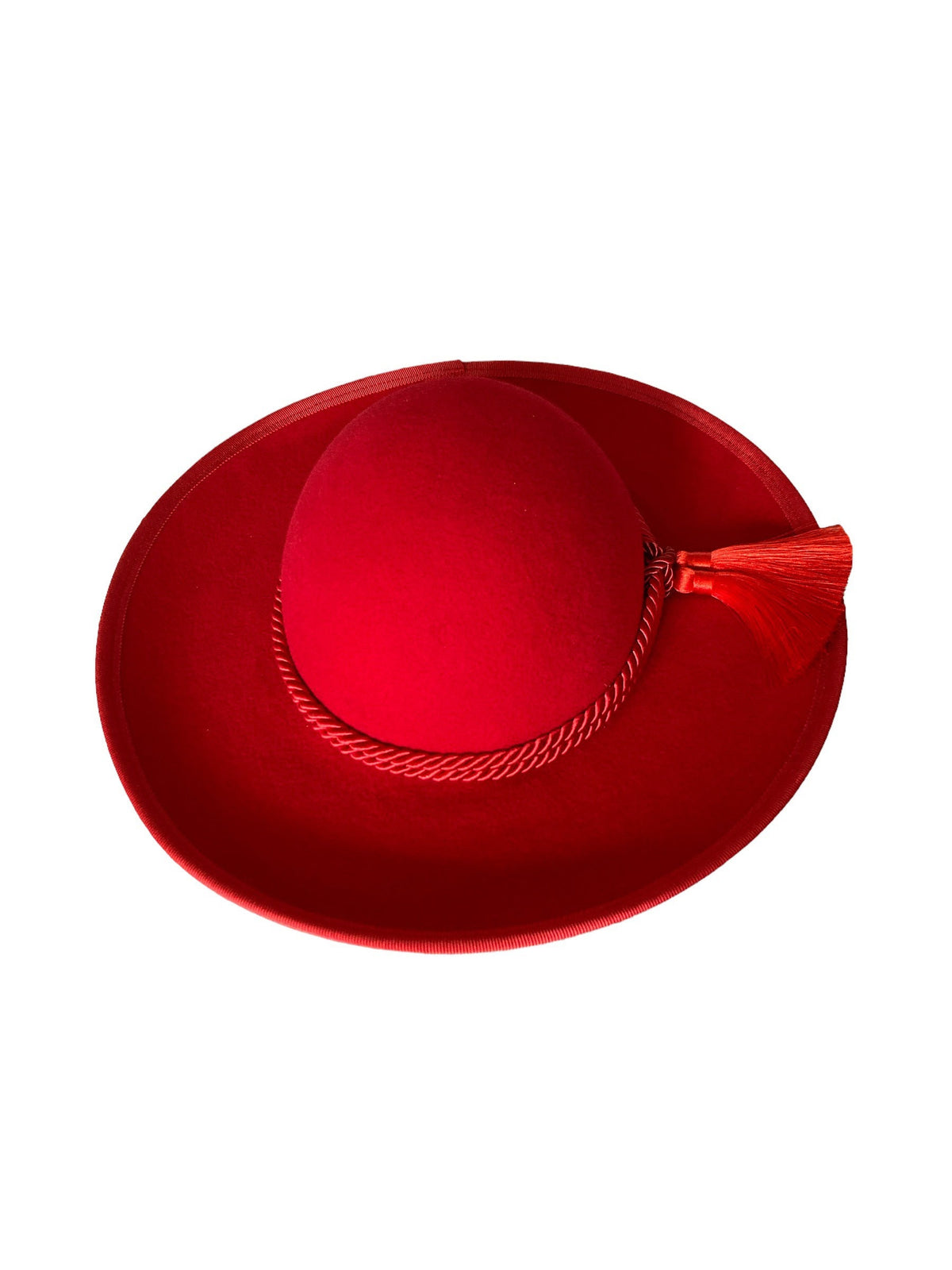 RED Wool Felt Saturno or Cappello Romano