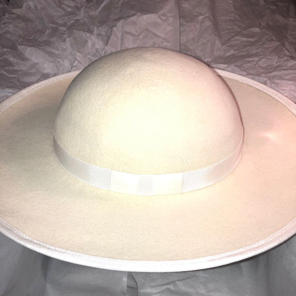 BLACK Wool Felt "Saturno"  Cappello Romano