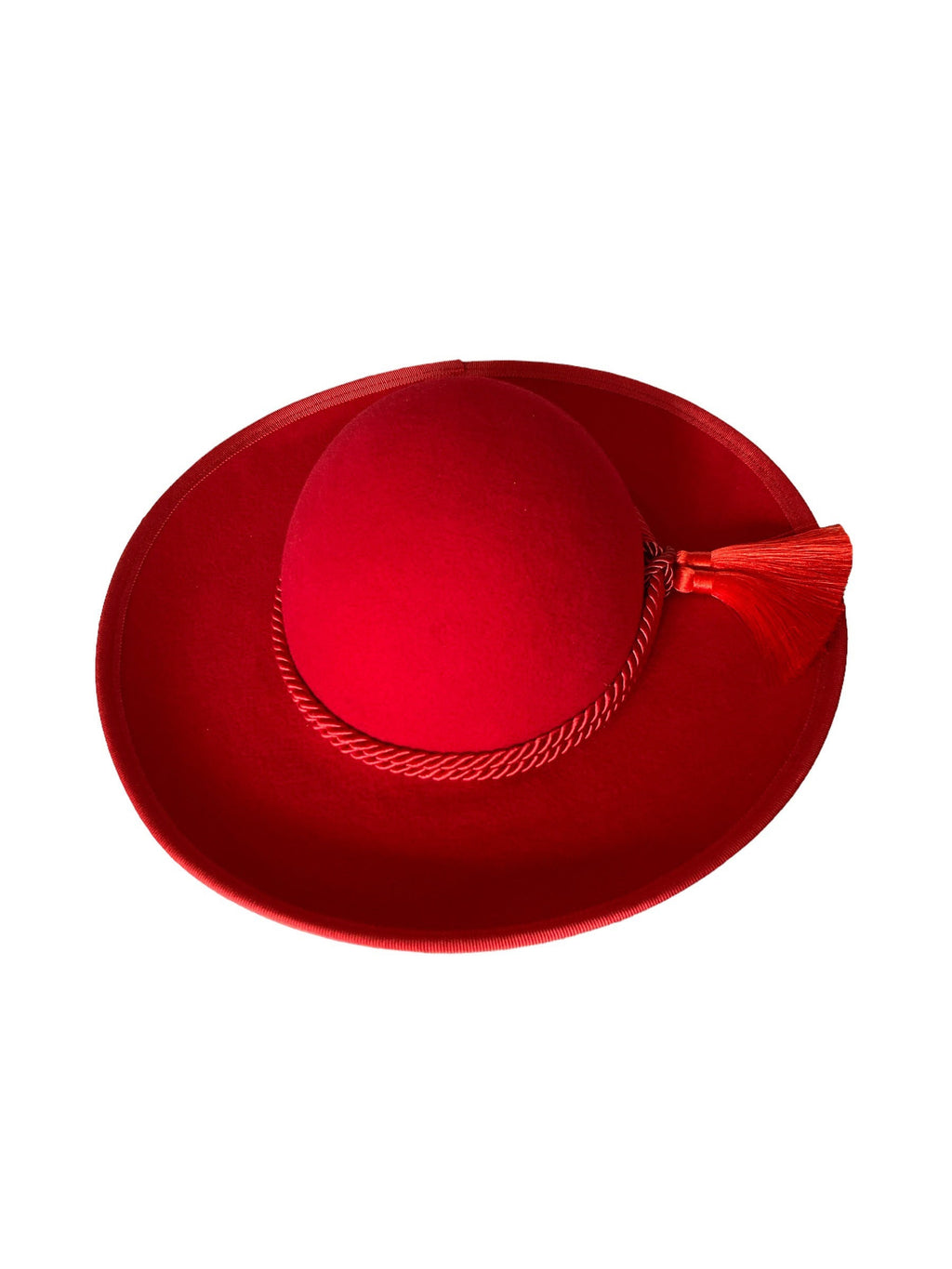 RED Wool Felt Saturno or Cappello Romano
