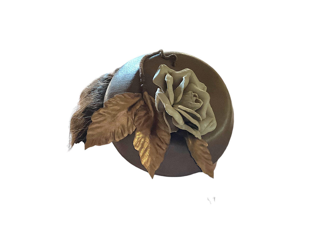 Brown Leather Fascinator