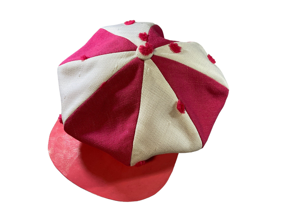 Pink Fuzzy Dot Newsboy