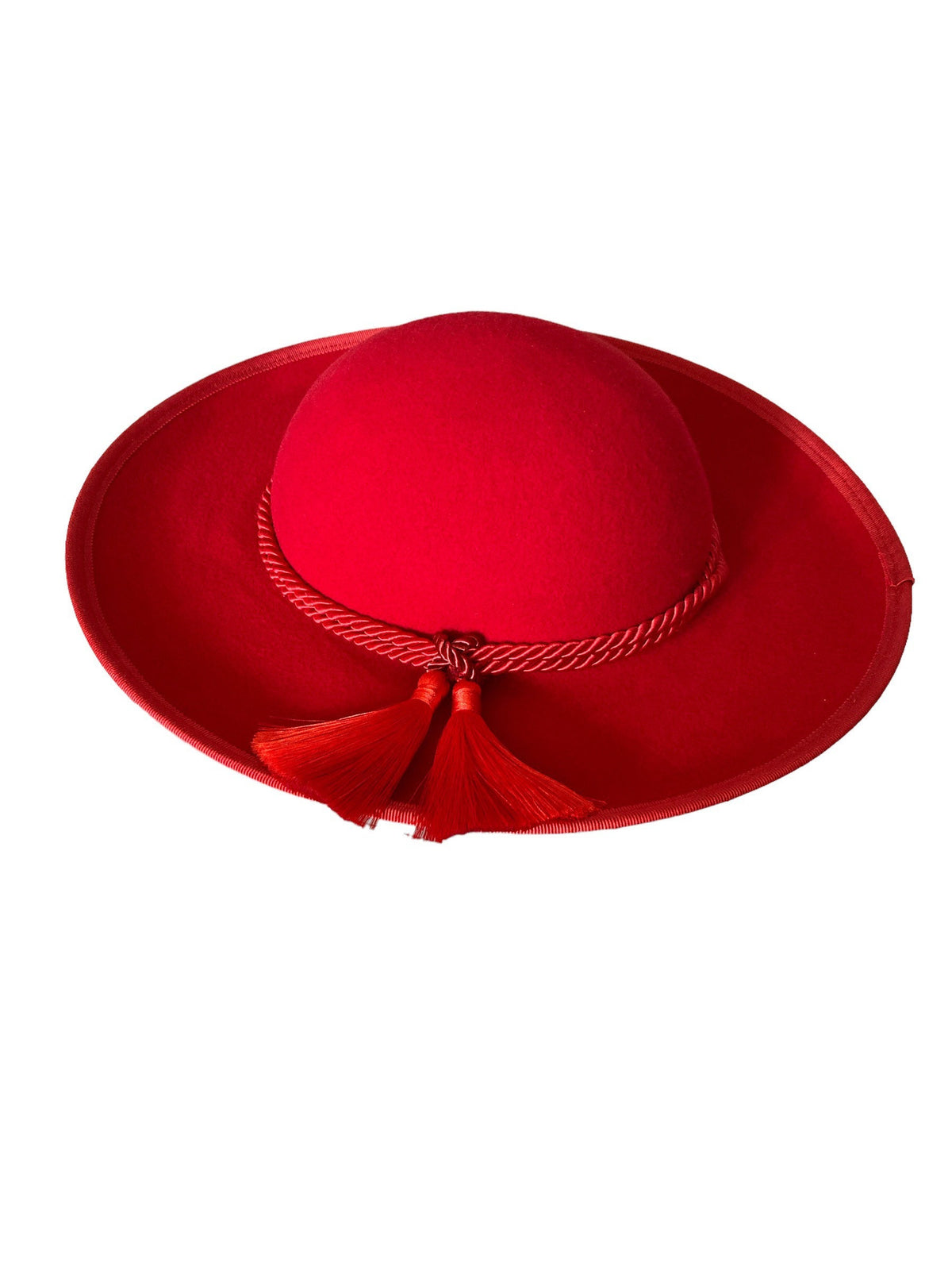 RED Wool Felt Saturno or Cappello Romano